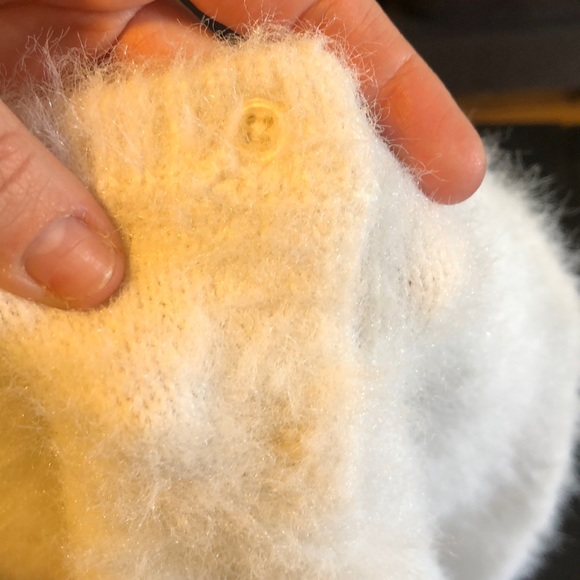 Adorable like new fuzzy winter white star dress - Picture 5 of 9